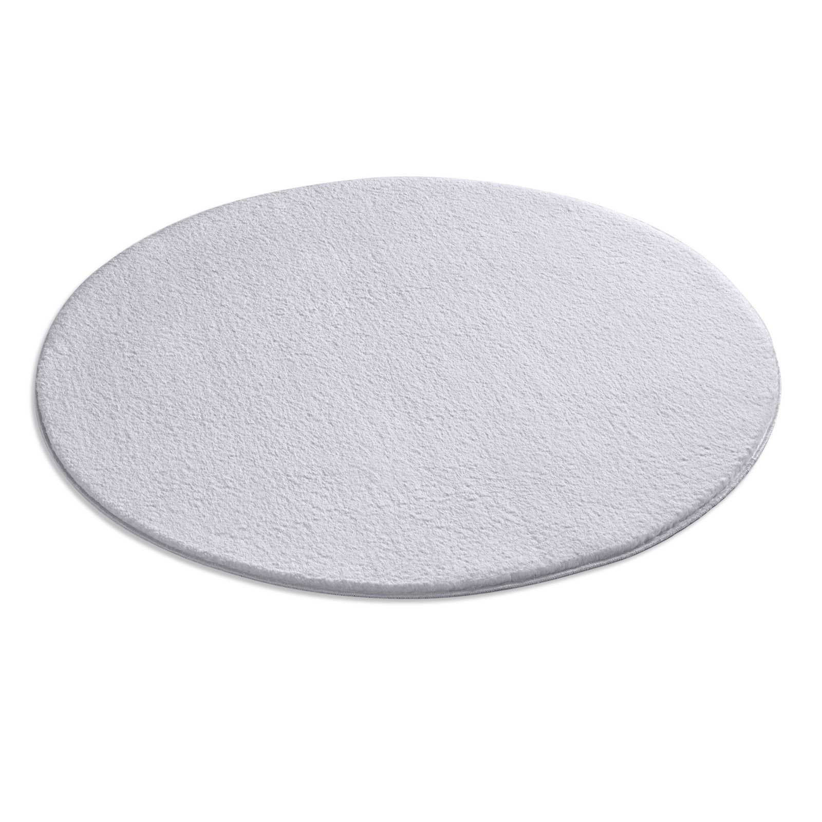 Teppich Waschbarer Kurzflor-Teppich Frisee Uni, TaCa Home, rund, Höhe: 19 mm, waschbar Wohnzimmer Schlafzimmer Kinderzimmer rutschfest 080x080cm