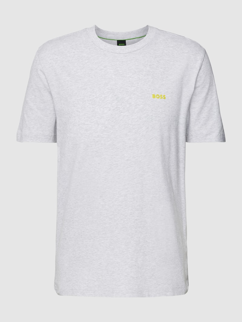 T-Shirt mit Label-Print in hellgrau