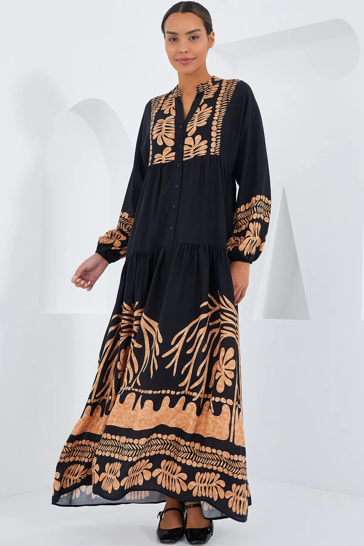 Bigdart  Schwarzes Hijab-Kleid aus Nerzviskose für Damen 2423