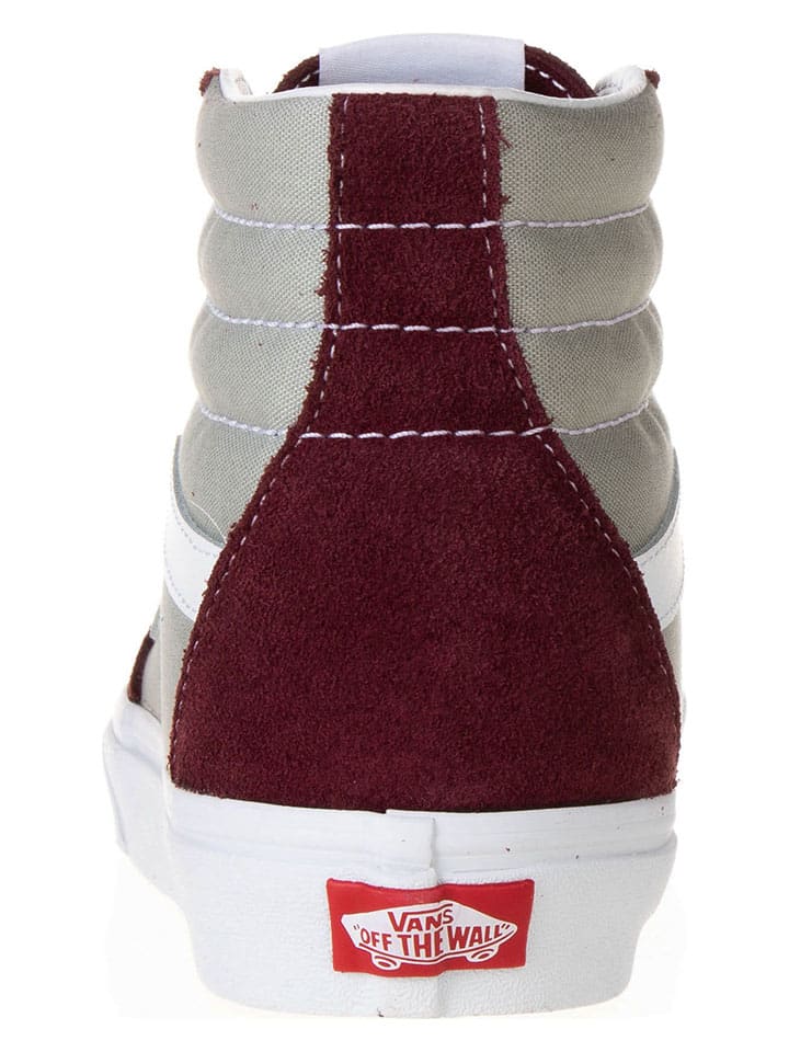 Vans Leder-Sneakers in Bordeaux/ Grau günstig kaufen