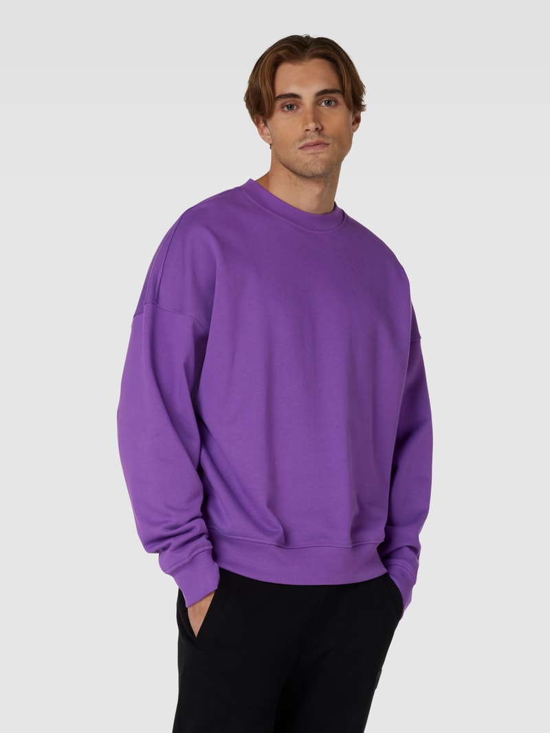 Sweatshirt mit gerippten Abschlüssen in violett