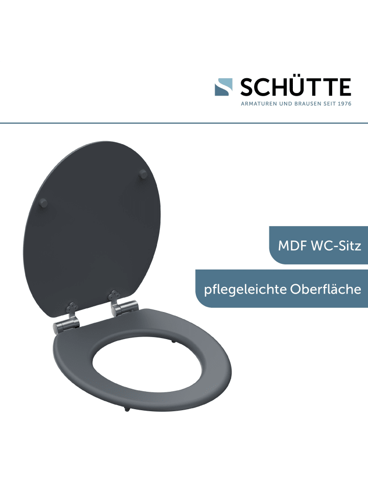 Schütte MDF WC Sitz SPIRIT GREY mit Absenkautomatik - (L) 45 x (B) 37 x (H) 5 cm günstig kaufen onesize
