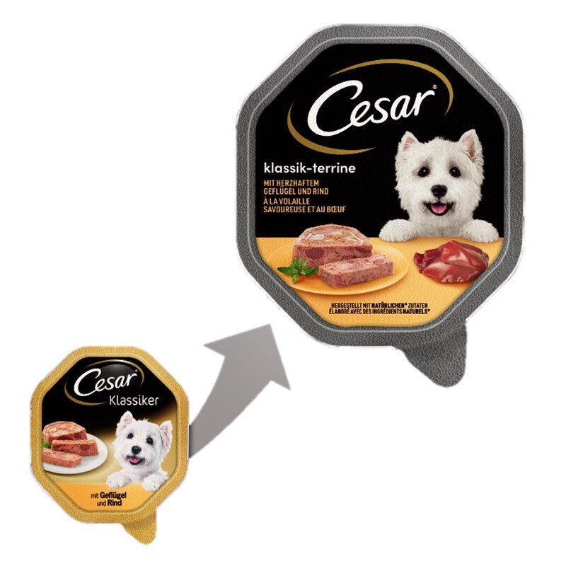 Cesar Hundenassfutter Cesar Klassiker 14x150g Geflügel & Rind