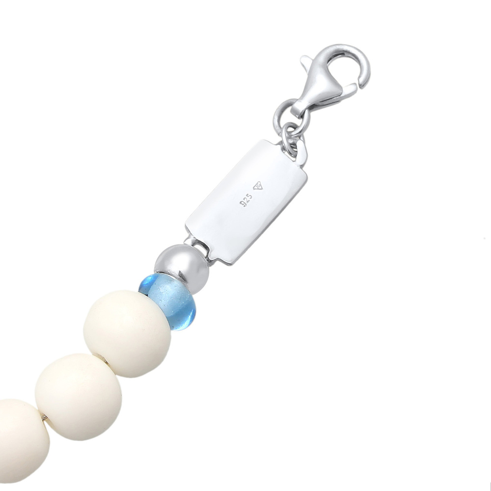 KUZZOI KUZZOI Collier Hommes emoji perles de verre multicolores en argent sterling 925 collier