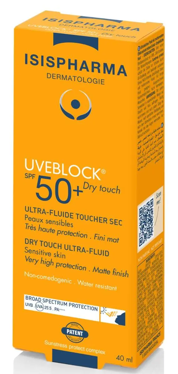 Isispharma Uveblock SPF50+ - Ultralekki fluid dry touchbezbarwny 40ml