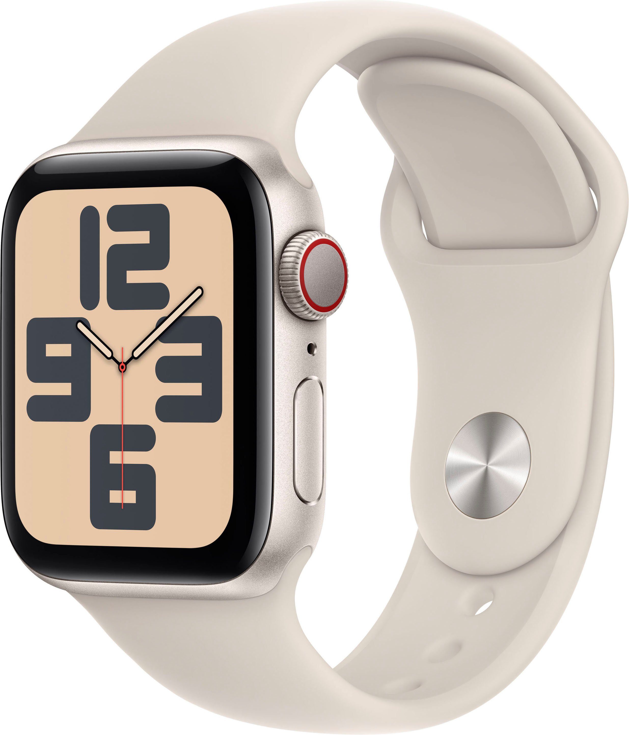 Apple Watch SE GPS 40 mm Aluminium + Cellular S/M Smartwatch (4 cm/1,57 Zoll, Watch OS 10), Sport Band