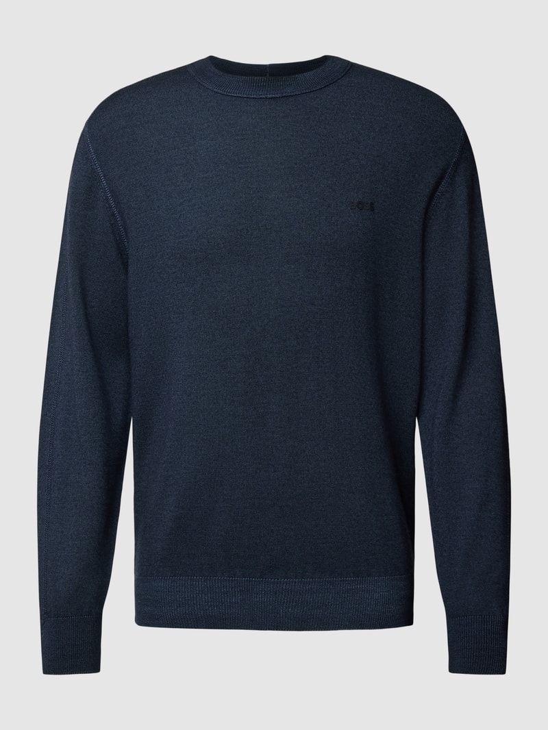 Strickpullover mit Label-Detail Modell 'Astefe' in blau