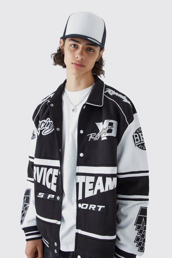 Oversize Jersey Harrington-Jacke