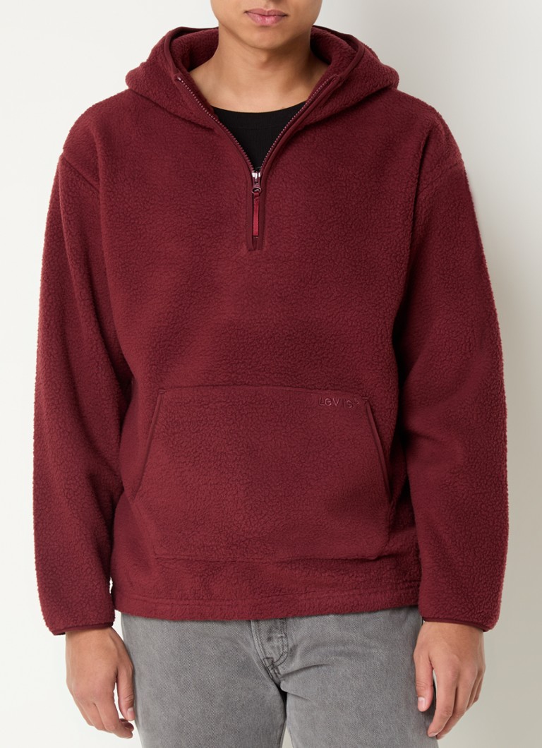 Felpa con cappuccio e mezza zip Levi's in pile