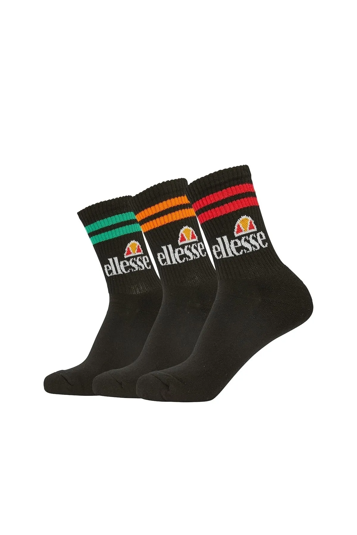 Ellesse  Unisex Sportsocken PULLO, 3 Paar - Tennissocken, Crew Socken, Logo