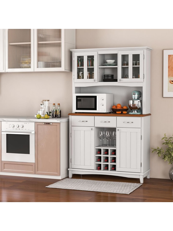 COSTWAY Küchenschrank 112x43x185cm in Weiß günstig kaufen onesize