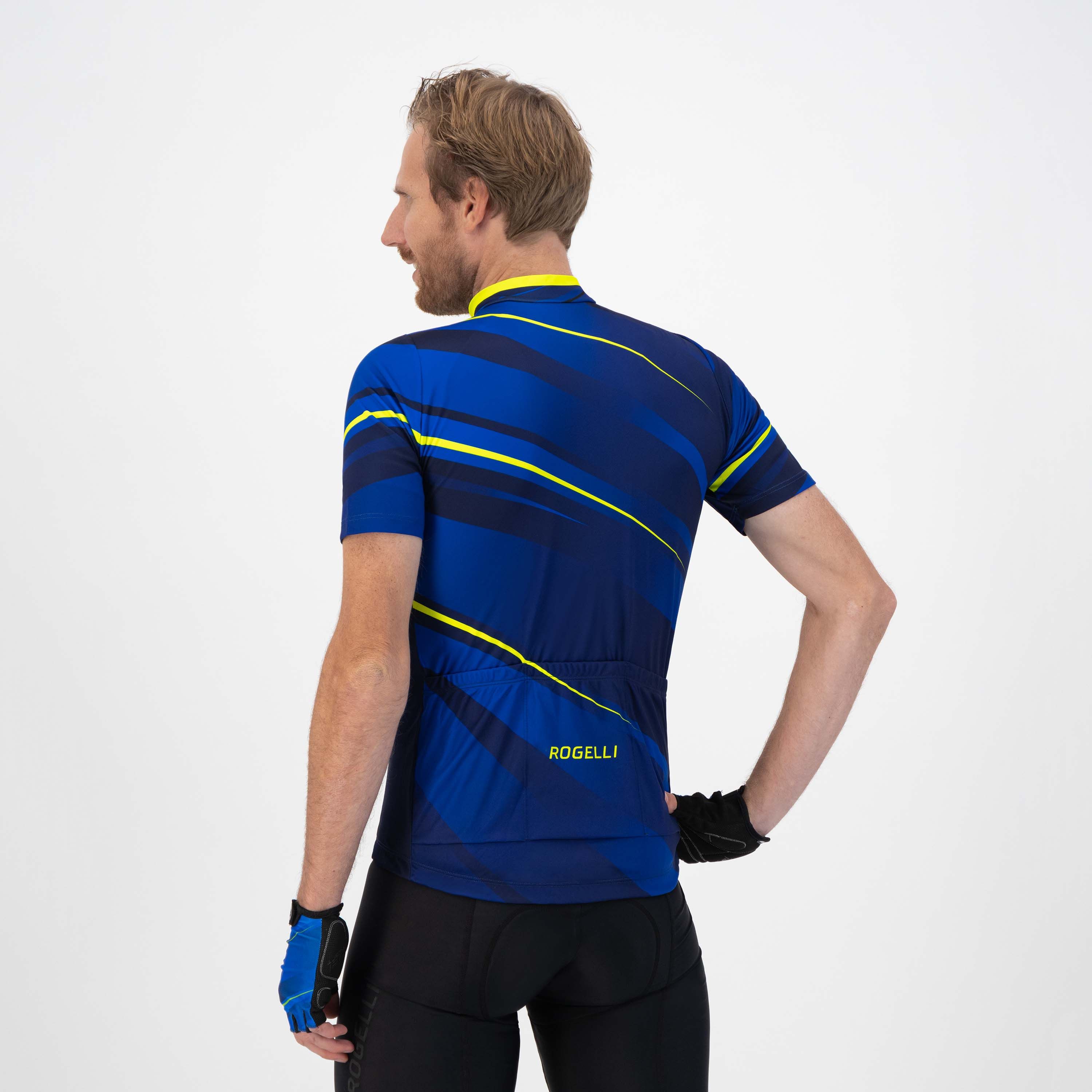 Rogelli Buzz Blau/Fluor Herren Radtrikot Kurzarm