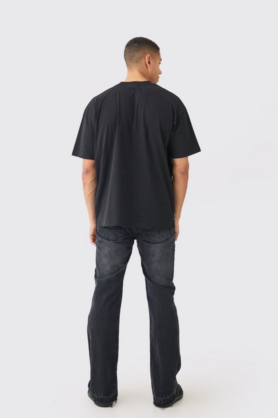 Oversize T-Shirt mit Man Rose Print