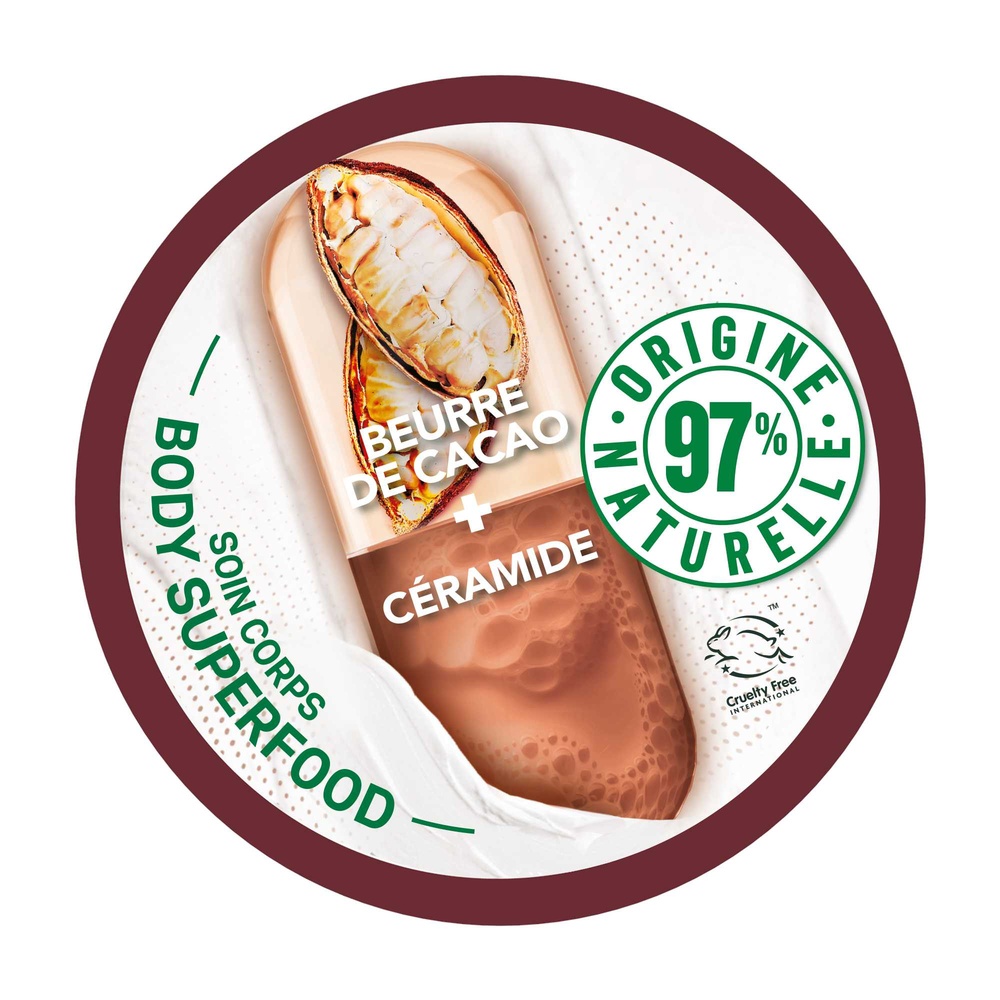 garnier Garnier Body Superfood Beurre réparateur Cacao Céramide 380ml Beurre corps réparateur Cacao Céramide