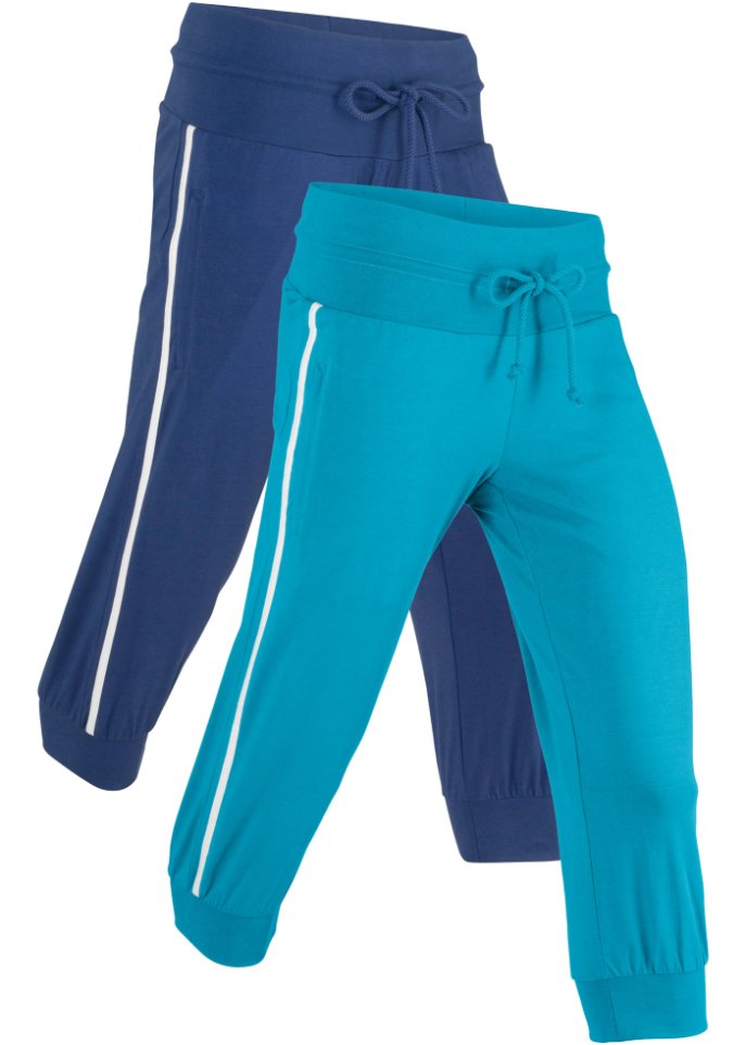 Jogginghose aus Baumwolle (2er Pack), Capri-Länge