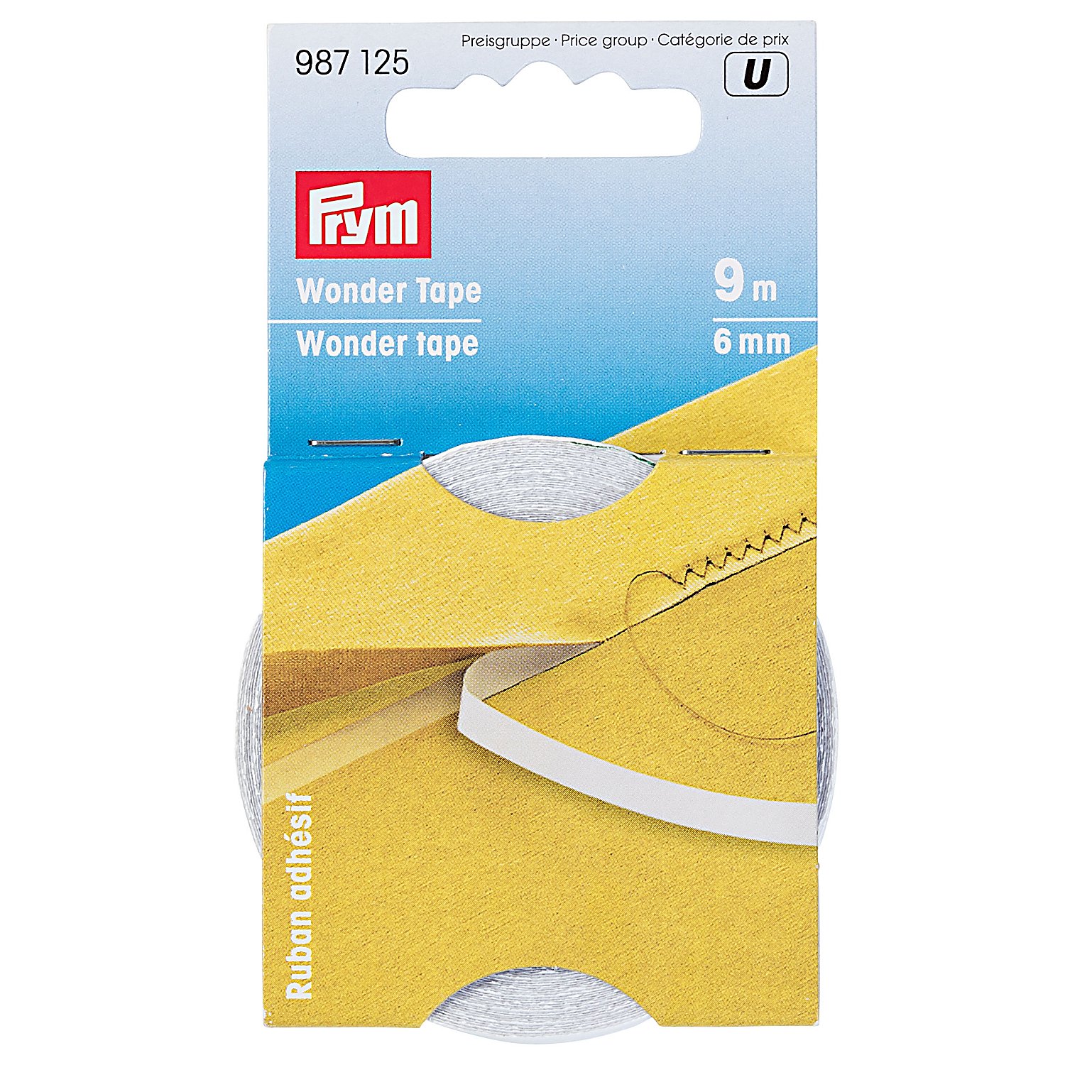 Prym Wonder Tape, selbstklebend, wasserlöslich, Breite: 6 mm, Länge: 9 m