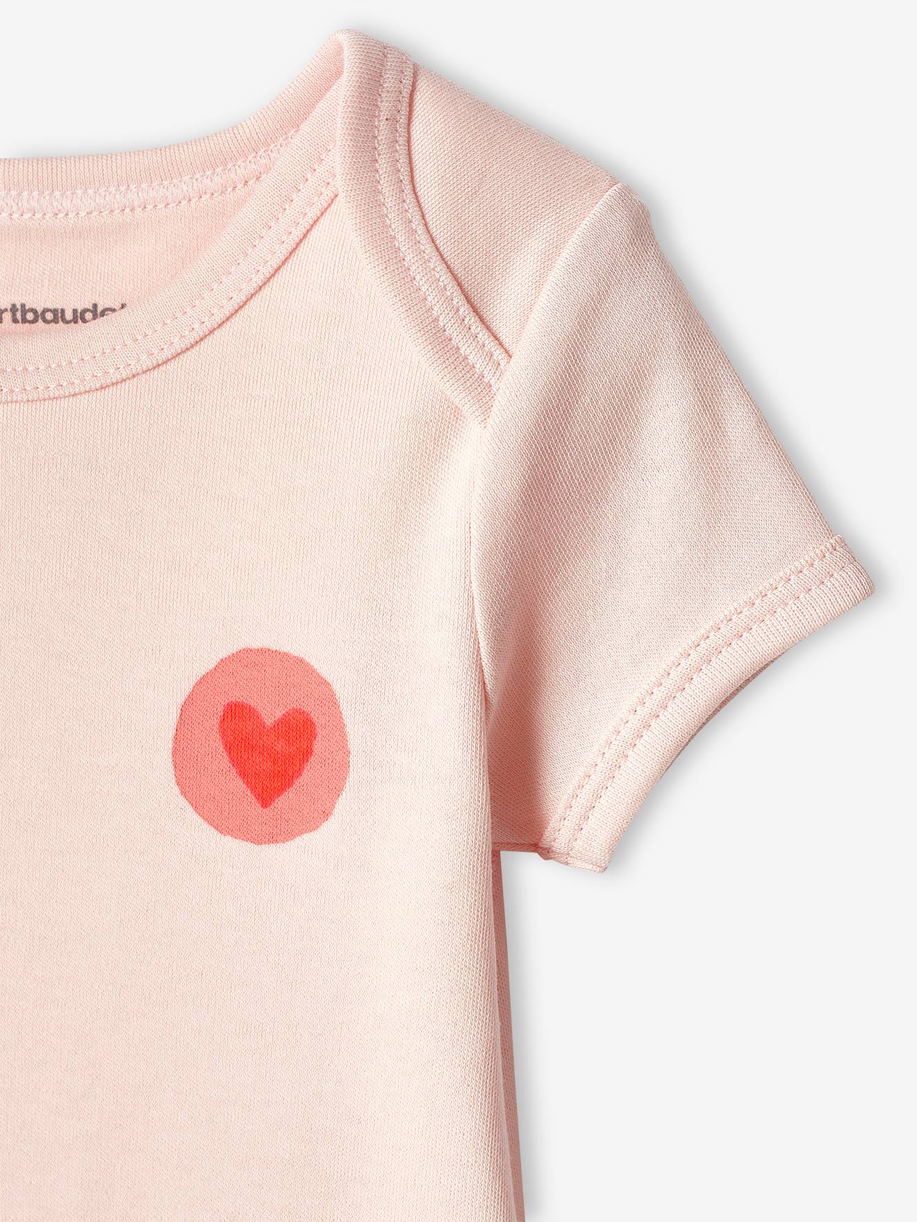 Vertbaudet 3er-Pack Baby Schlupfbodys mit Herzen Oeko-Tex - wollweiß