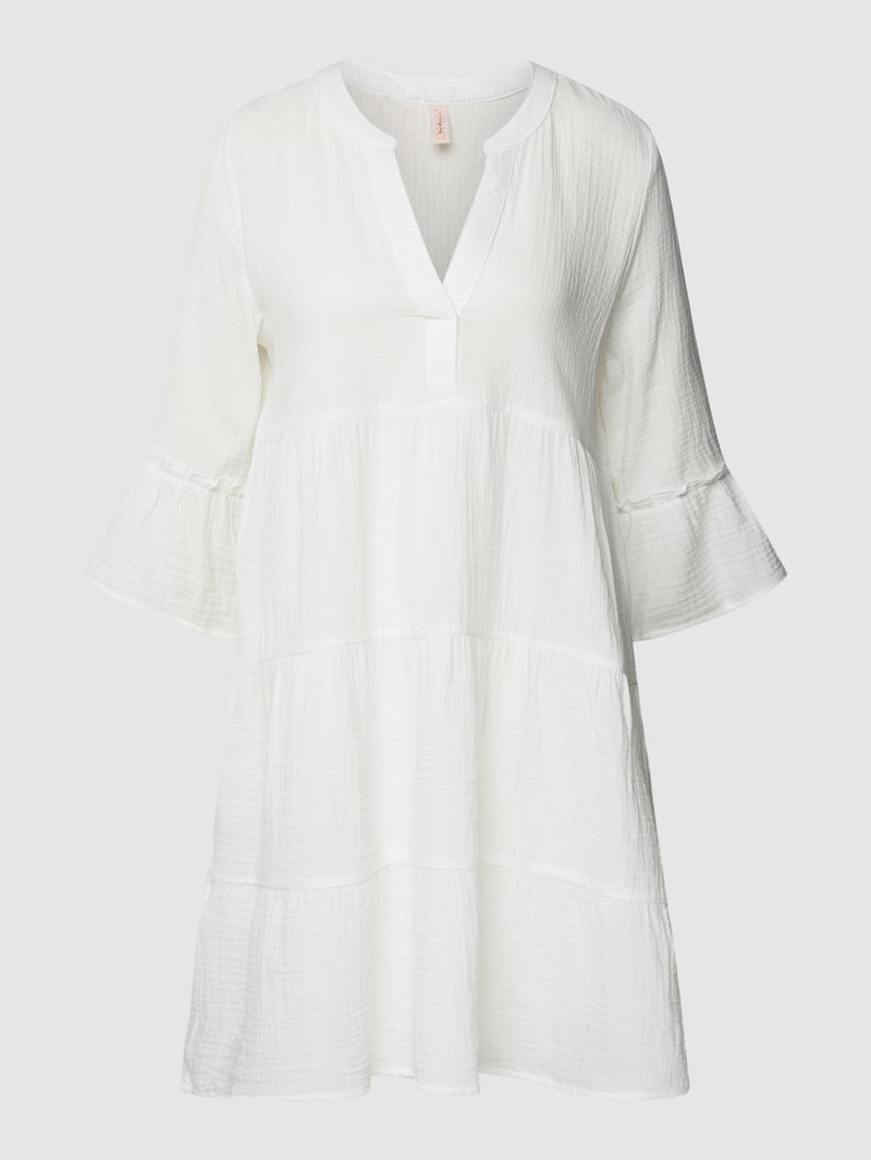 Knielanges Kleid im Stufen-Look Modell 'THYRA' in offwhite