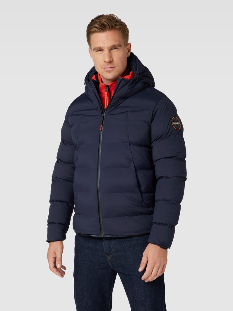 Steppjacke mit Kapuze Modell 'NEWTON' in marineblau