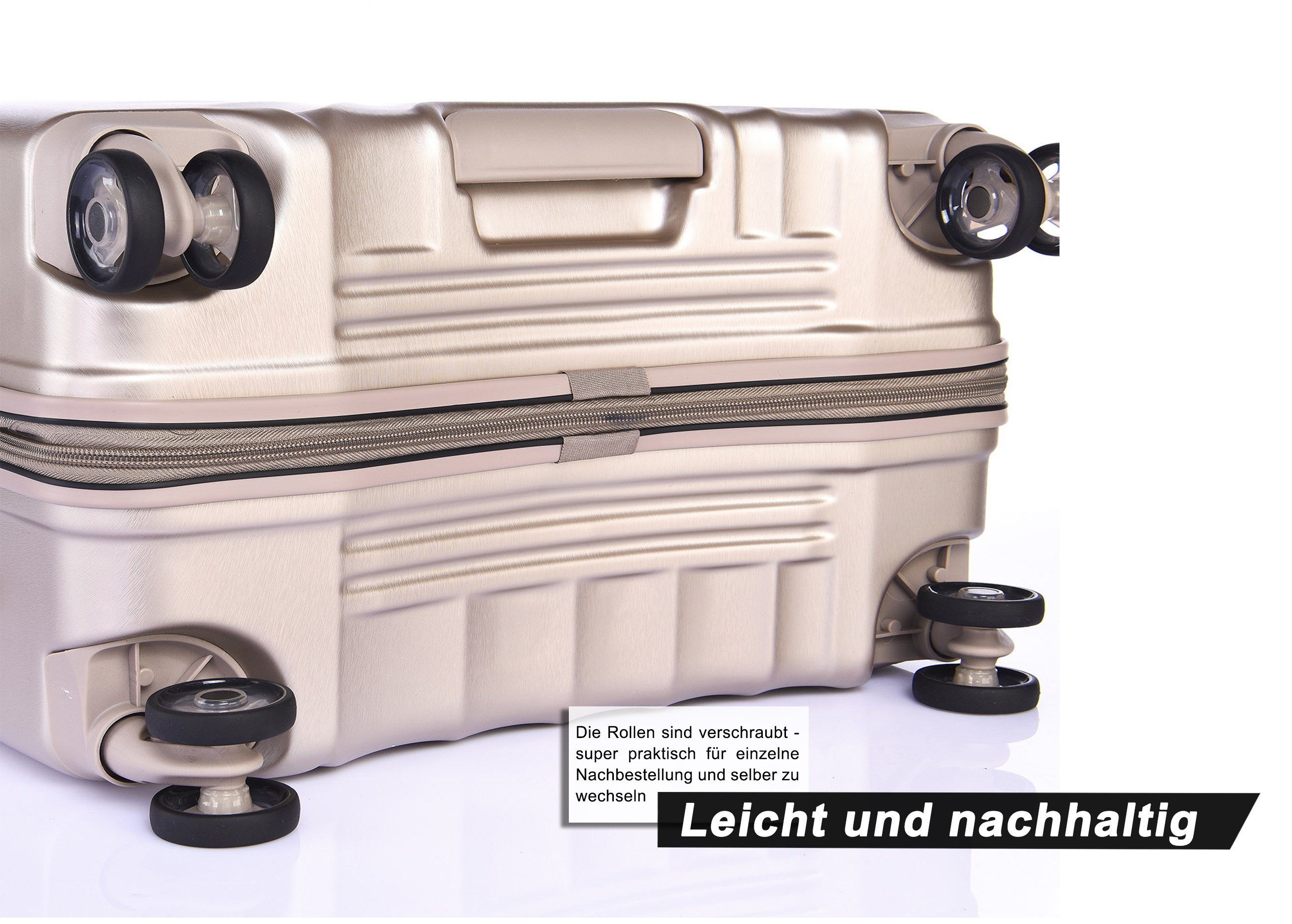 Verage Hartschalen-Trolley Kinetic M 24'', 4 Rollen, Volumenerweiterung, 4-Doppelrollen, TSA-Zahlenschloss