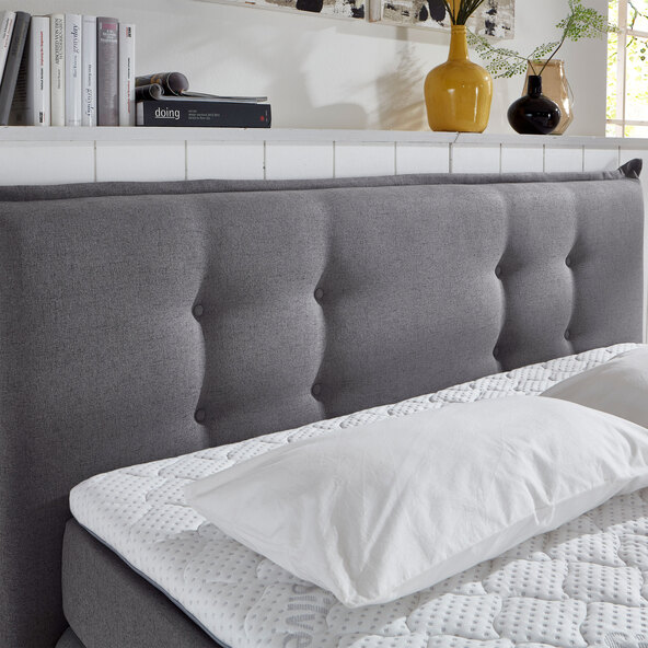 Boxspringbett Classic, grau, 140 x 200 cm