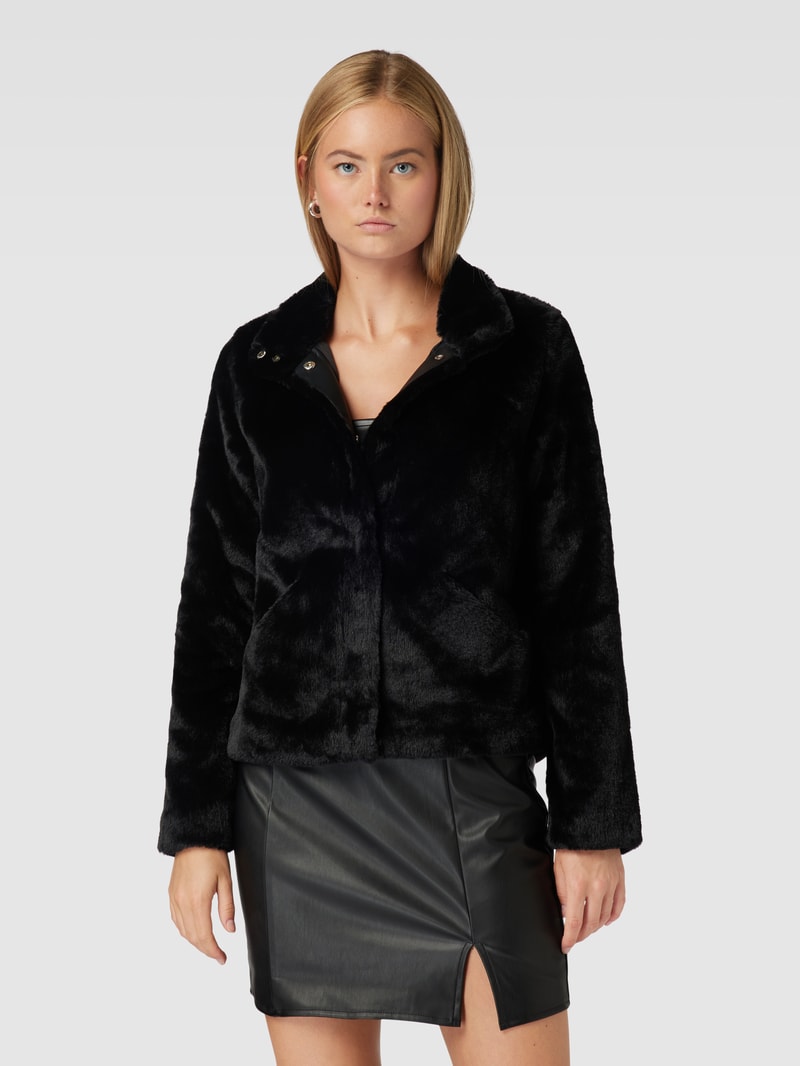 Jacke mit Kunstfell Modell 'VIDA' in schwarz
