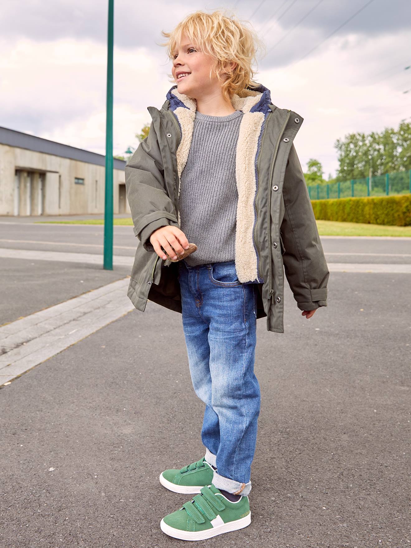 Vertbaudet Jungen Loose-Fit-Jeans Oeko-Tex - blue stone