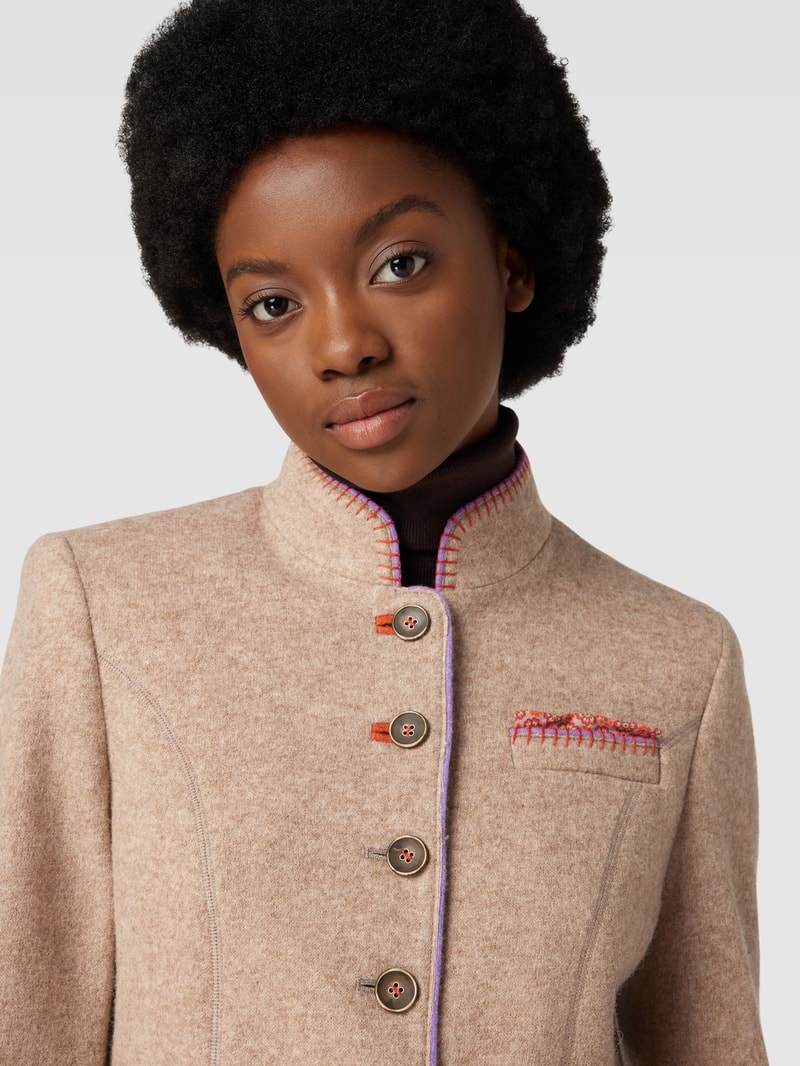 Blazer mit Stehkragen in sand