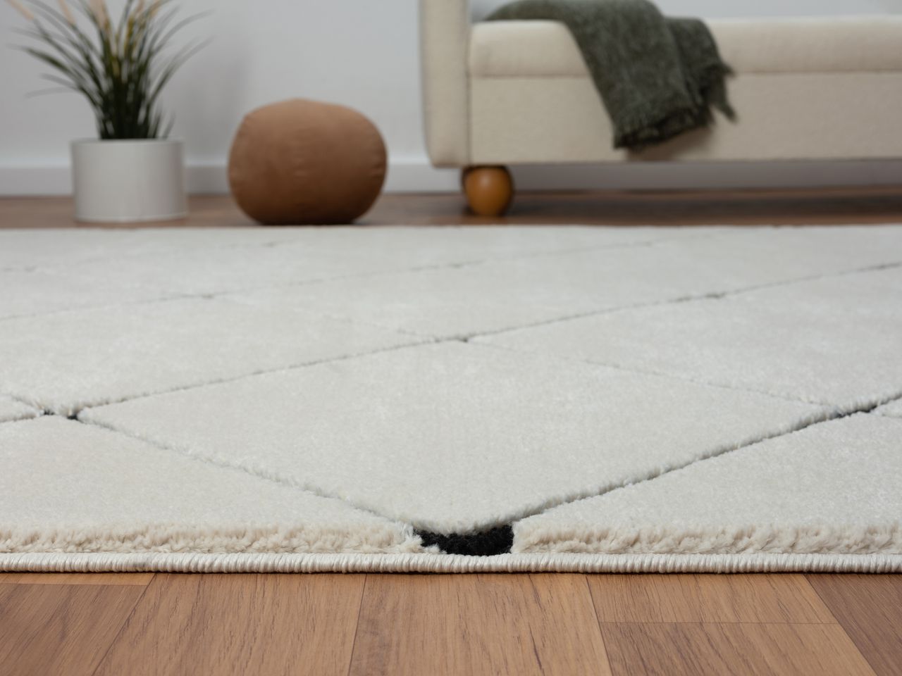 MyFlair Teppich Moroccan Divine, 190 cm x 240 cm, Farbe weiß, rechteckig, Florhöhe 19mm