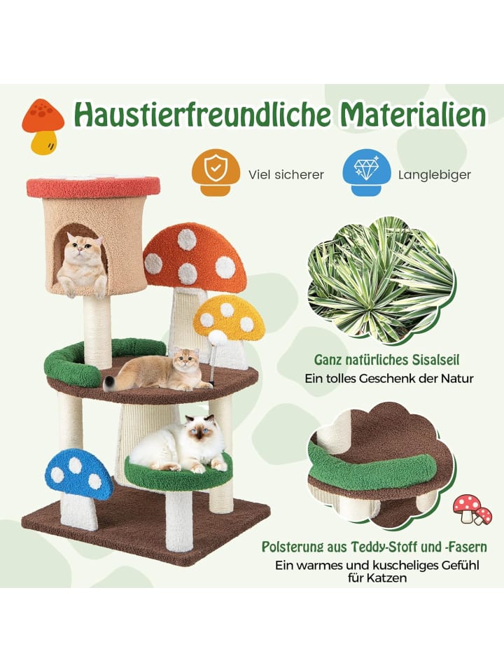 COSTWAY Kratzbaum in Pilzoptik 59x48x102cm in Bunt günstig kaufen onesize