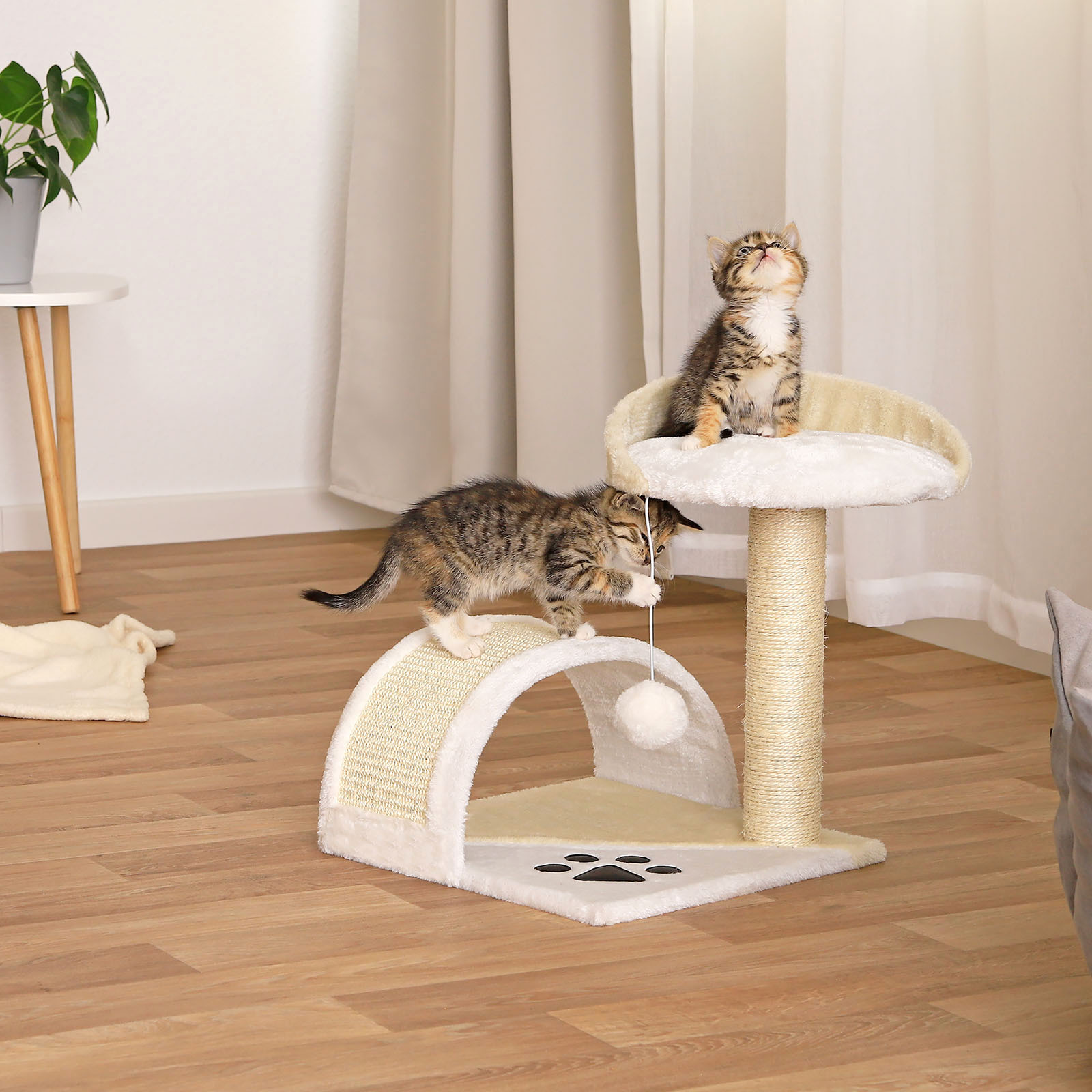 Lionto Kratzbäume Lionto Kratzbaum Höhe 43 cm weiß/ beige