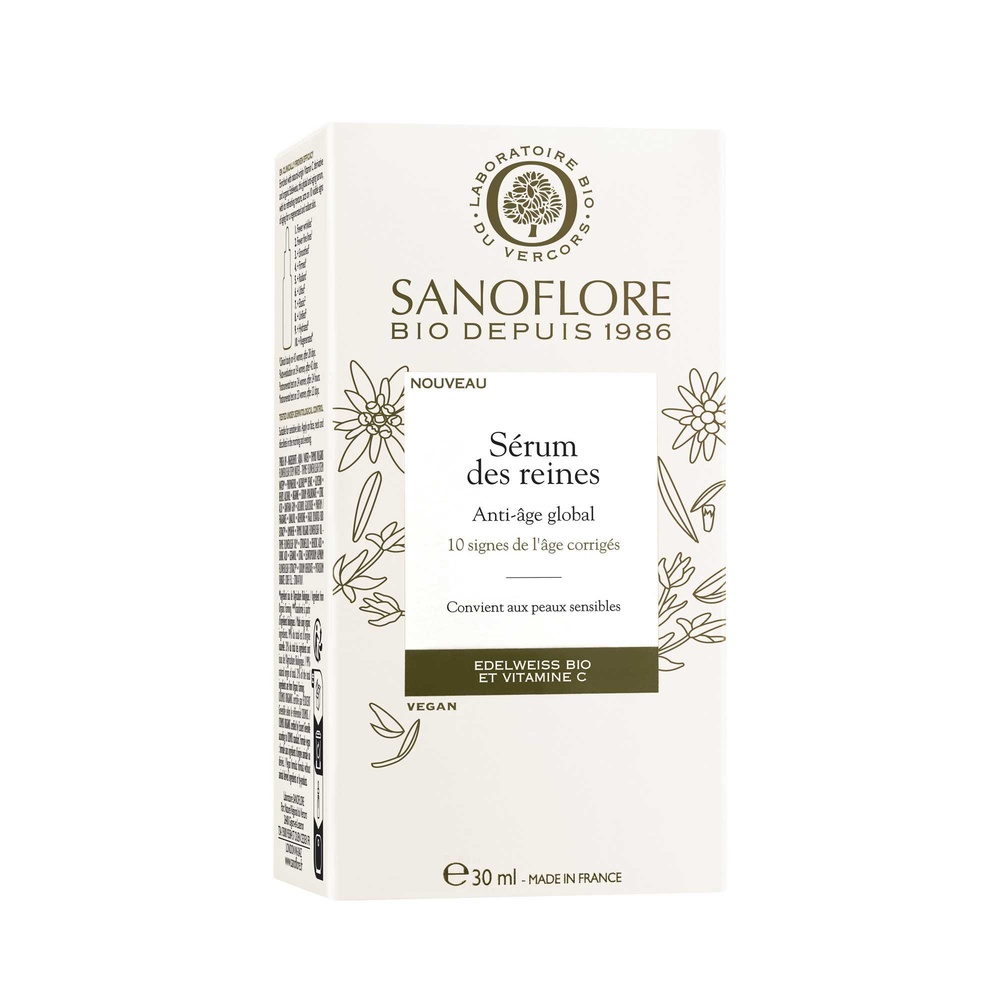 Sanoflore Reines Sérum anti-âge global certifié Bio à lavitamine C d'origine naturelle