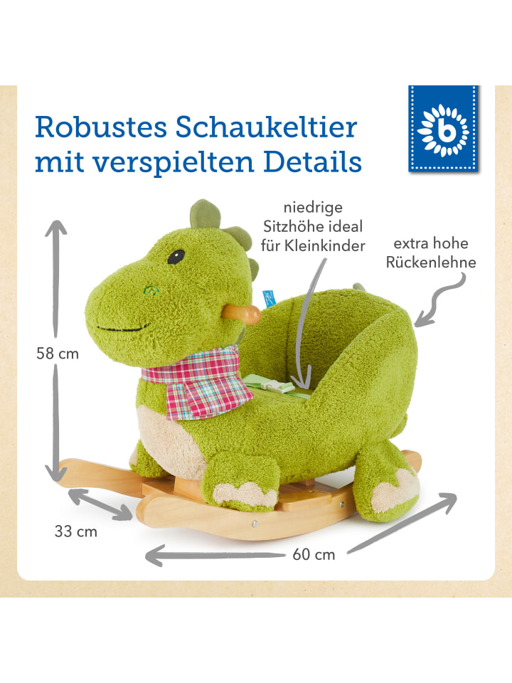 Bieco Spielwaren Plüsch Schaukeltier Dino in Grün günstig kaufen onesize