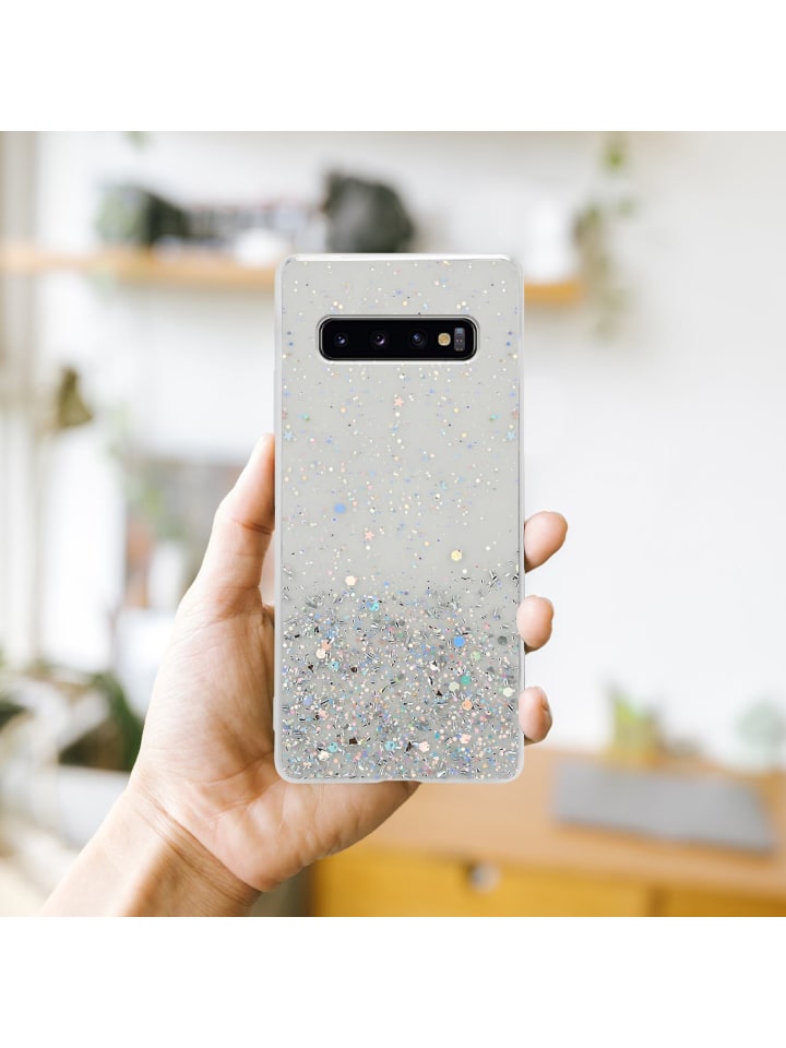 cadorabo Hülle für Samsung Galaxy S10 PLUS Glitter in Transparent mit Glitter günstig kaufen Samsung Galaxy S10