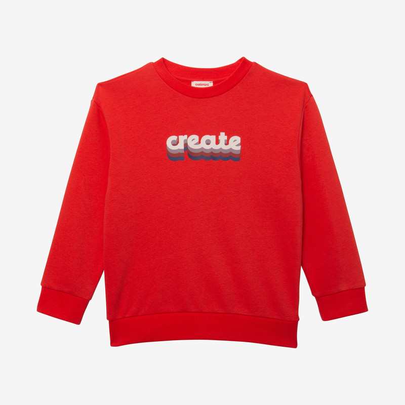 Sweat enfant message rouge en coton recyclé mixte Catimini