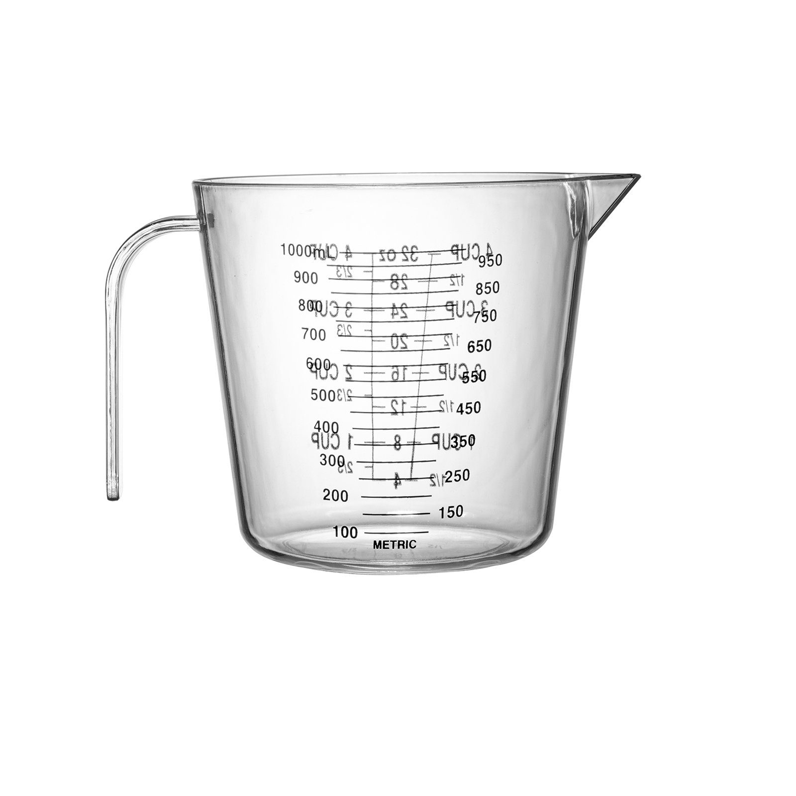 Plentyfy Messbecher Easy Measure 4, Kunststoff, (Set, bestehend aus 4 Meßbechern mit den Füllmengen 120ml, 300ml, 600ml, 1200ml mit den Messskalen Milliliter und Tassen, 4 Messbecher), Füllmengen 120ml, 300ml, 600ml, 1200ml mit den Messskalen