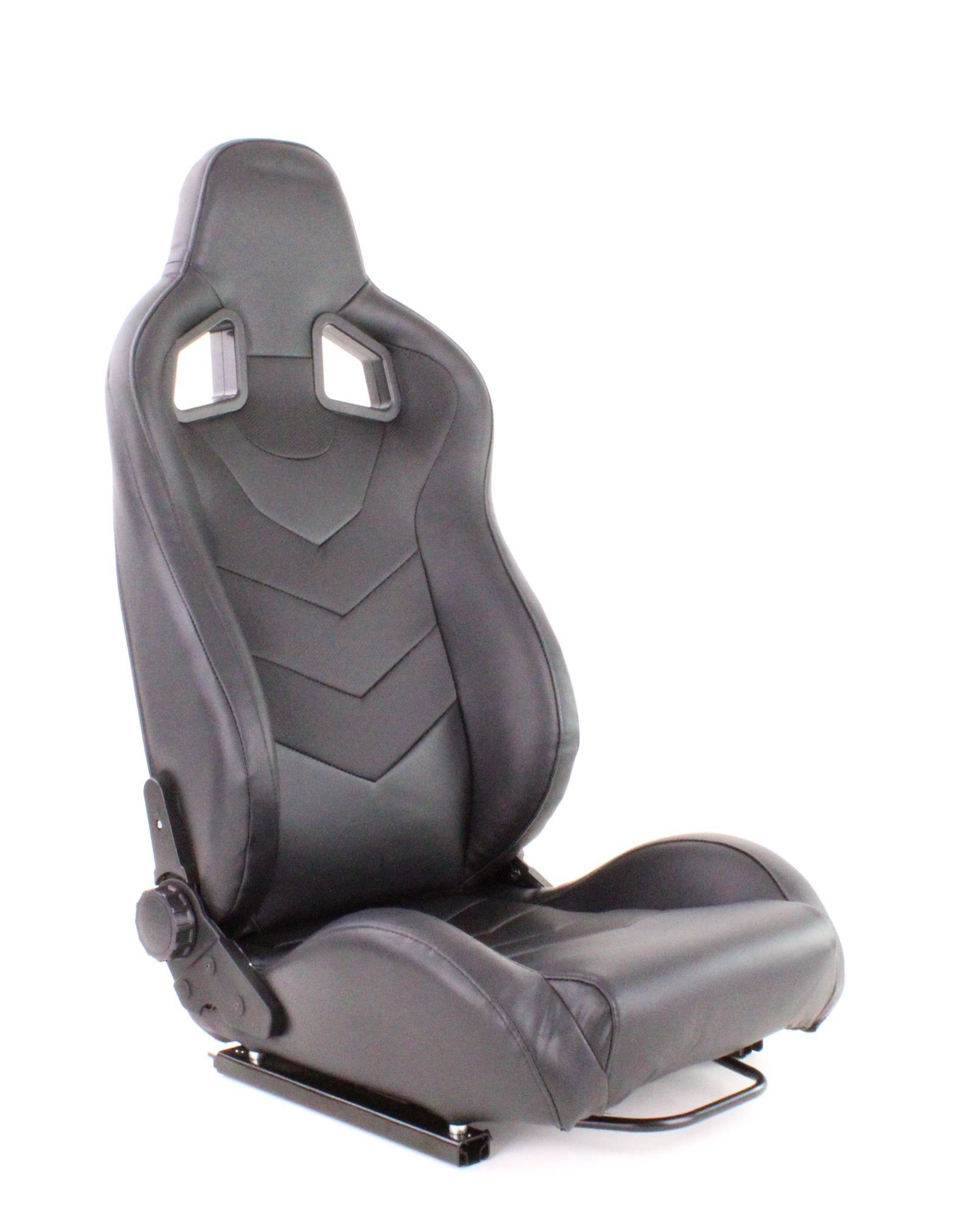Tenzo-R Gaming-Stuhl Sportsitz Spielekonsole PC Sim Racing Schwarz mit Laufschienen, für den Einsatz in Sim Rig