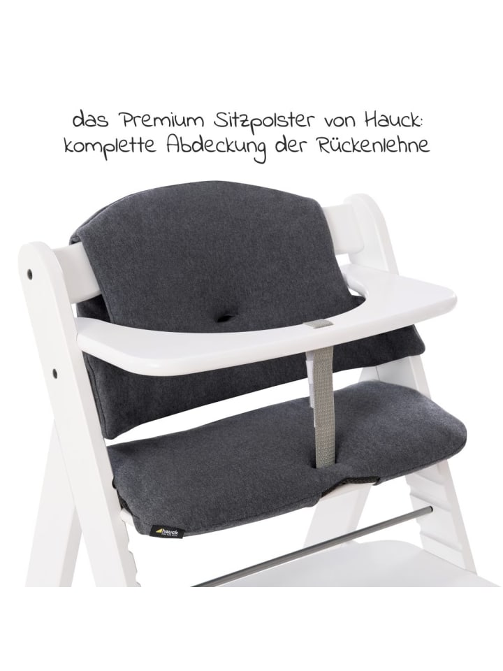 Hauck Hochstuhl Alpha Plus Weiß im Sparset inkl. Sitzkissen in grau,weiss günstig kaufen onesize
