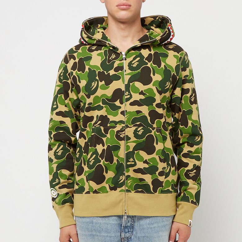 A Bathing Ape Big ABC Camo Shark Full Zip Hoodie M green