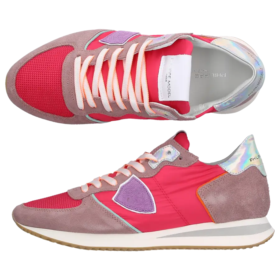 Philippe Model - Sneaker low TRPX LOW Kalbsleder Textil - pink