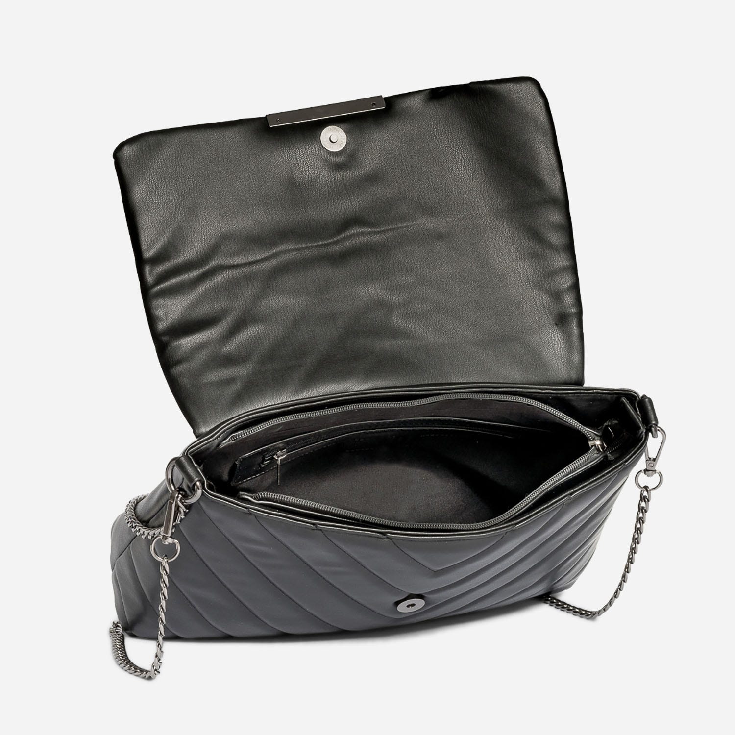 Sac bandoulière TEXTO noir matelassé