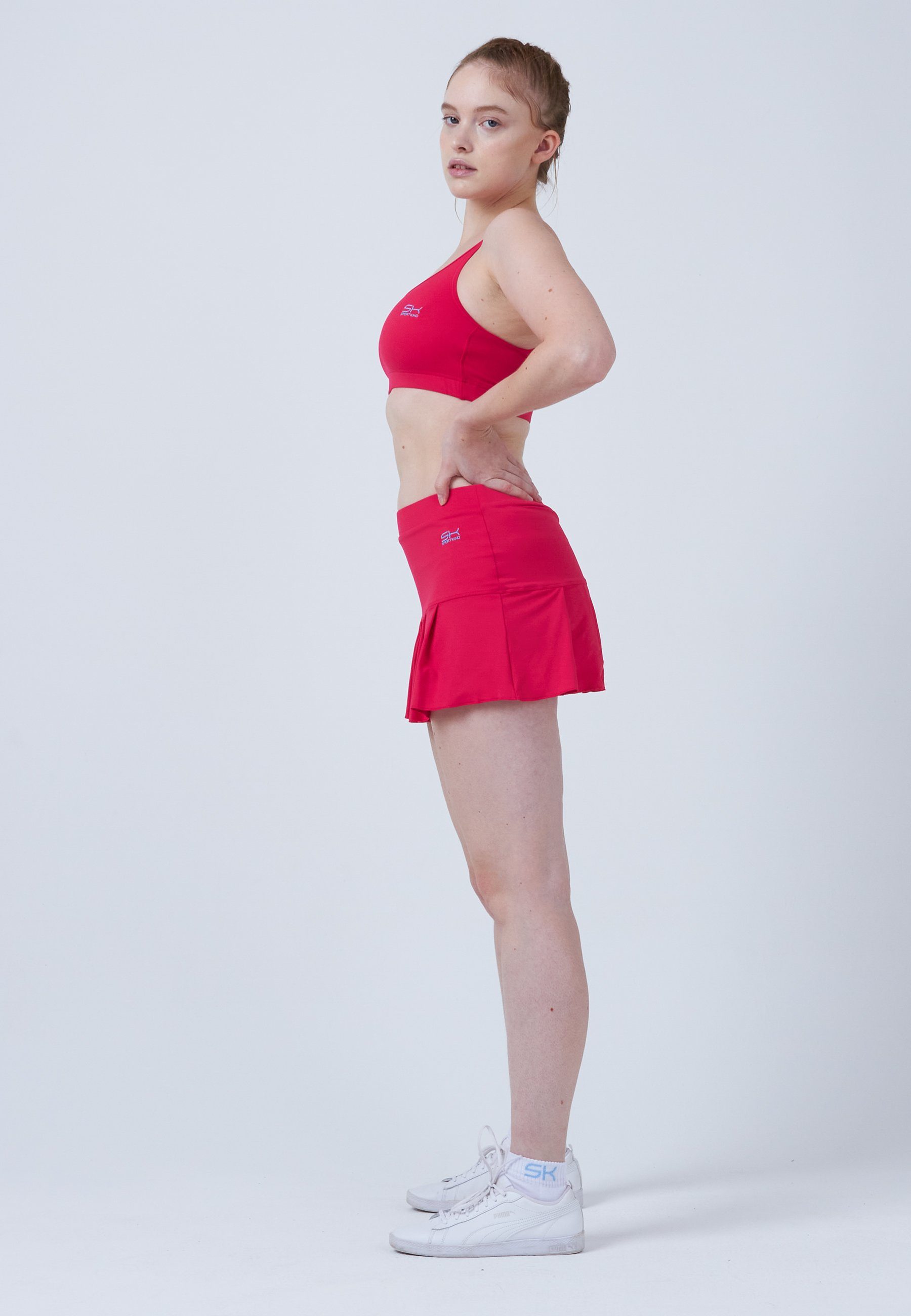 SPORTKIND Tennisrock Falten Tennis Skort Mädchen & Damen pink