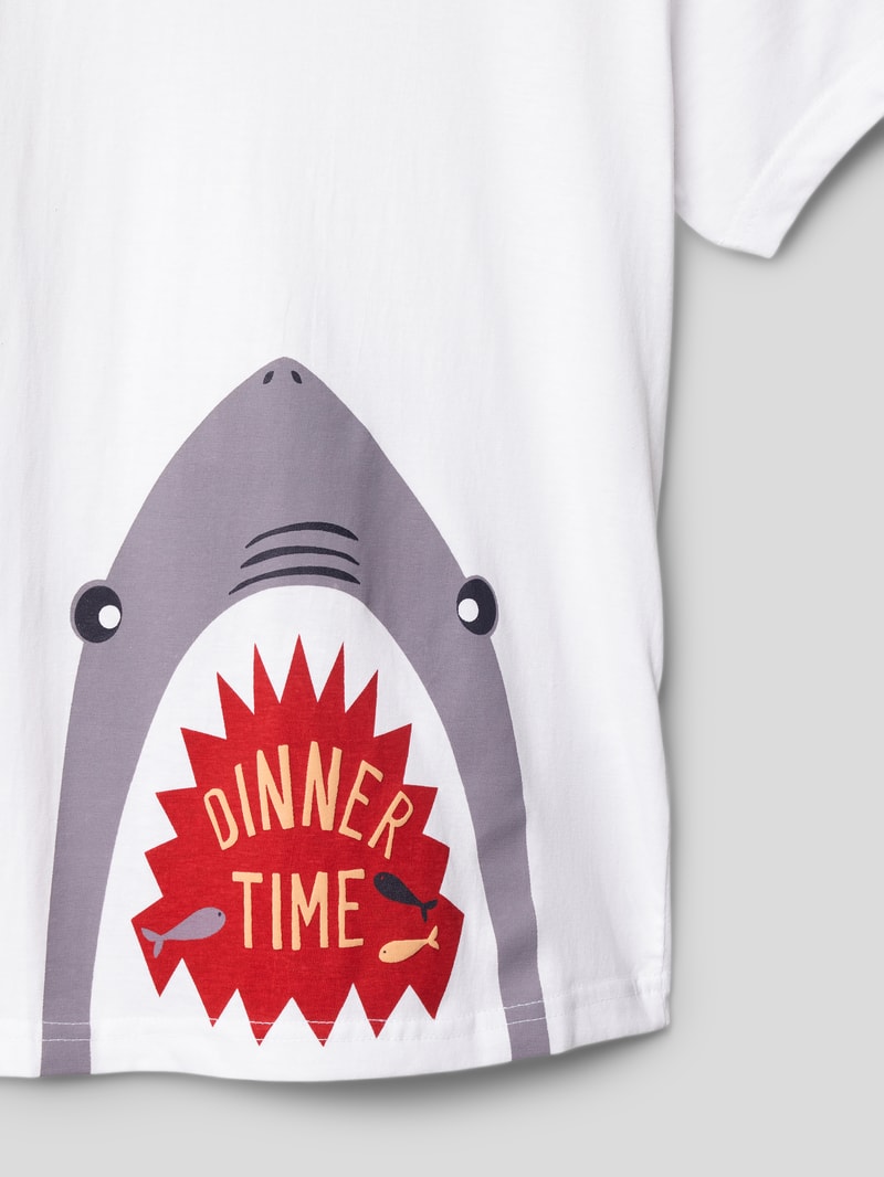 T-Shirt mit Motiv-Print in weiß