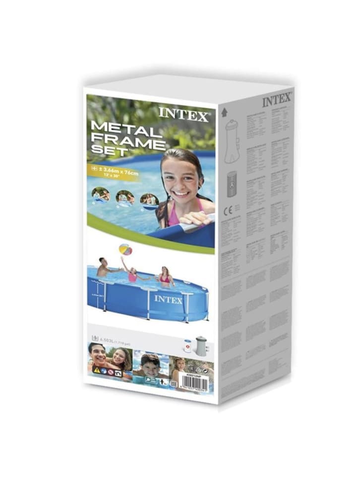 Intex Metal Frame Pool, 366x76cm inkl. Filterpumpe in blau günstig kaufen onesize