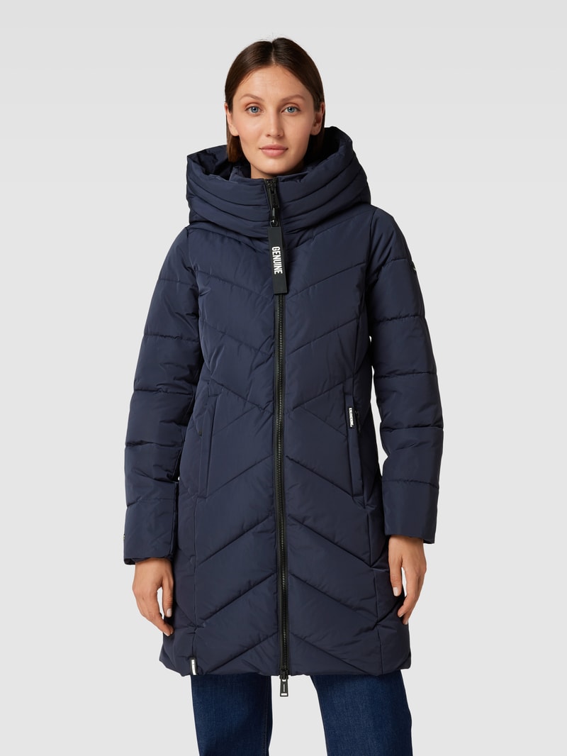 Steppjacke mit Kapuze Modell 'FORMIN' in dunkelblau
