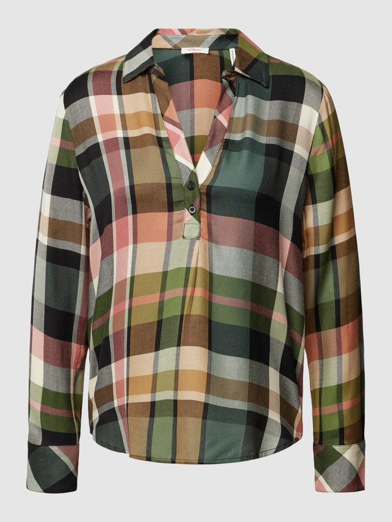 Bluse mit Gitterkaro in altrosa