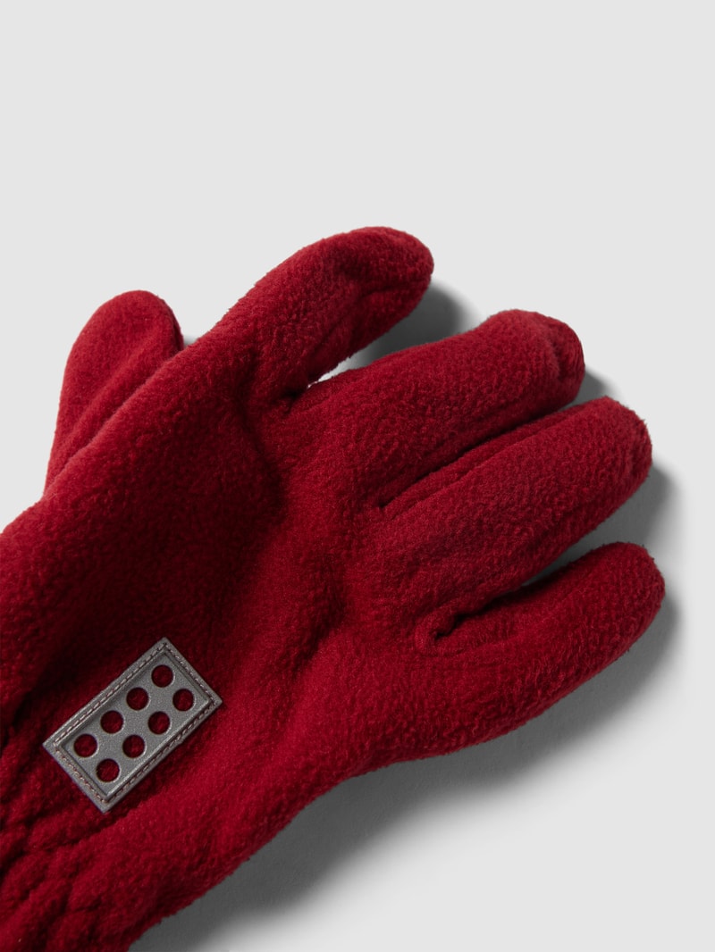 Handschuhe mit reflektierendem Detail Modell 'AZUN' in dunkelrot