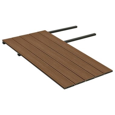 Teppichboden WPC Terrassendielen mit Zubehör Braun und Grau 10 m² 2,2 m, vidaXL