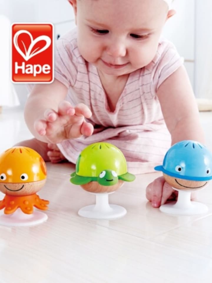 Hape  Saugnapf Rasselset mit drei Tieren günstig kaufen onesize