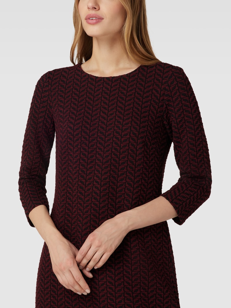 Minikleid mit Allover-Muster Modell 'Jacq Graph' in bordeaux rot
